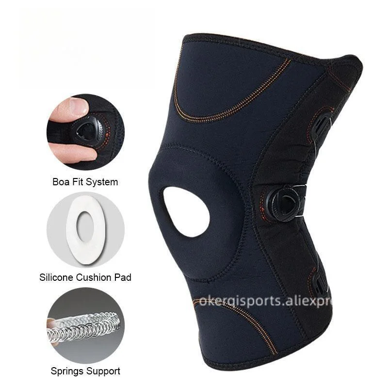 1PCS BOA Adjustable Knee Pads Knee Support Brace Fitness Protector Work Gear Pressurized Elastic Relief Joint Pain Kneepad