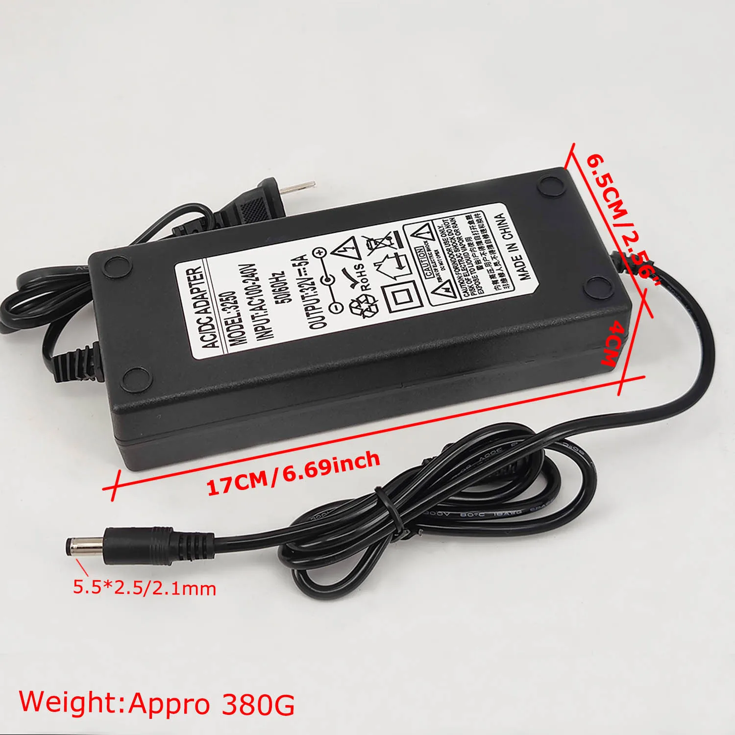 110V 220V 100-240V AC To DC 32V 5A  Power Adapter Supply Charger Adapter 5.5mm X 2.5mm Plug US EU AU Plug 32V/5A Power Supply 4