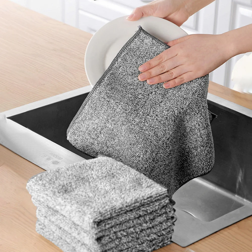 Microfiber Kitchen Towel Set Bamboo Fier Towels Napkin Soft Dish
