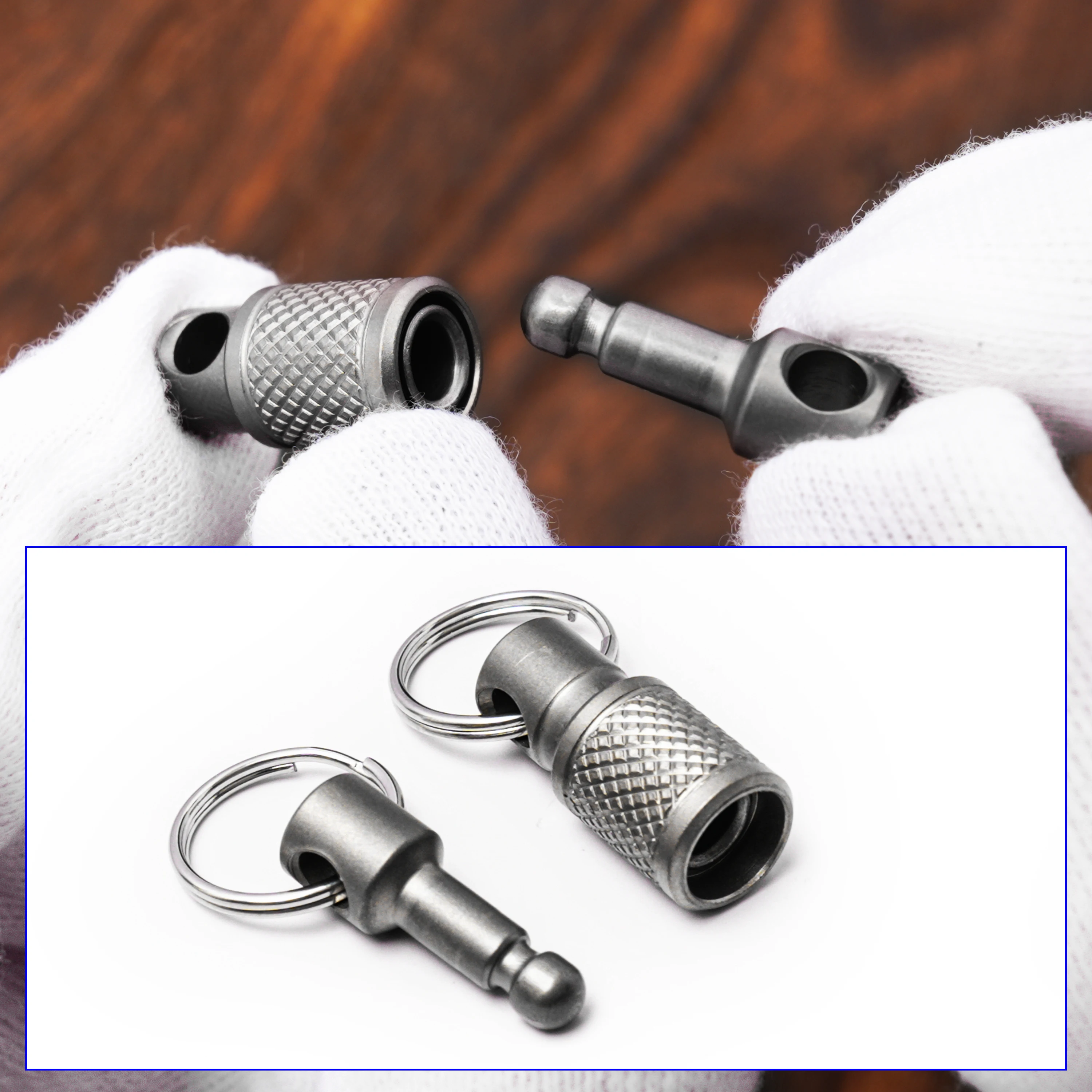 Titanium Alloy Quick Release Keychain - Portable Outdoor Mountaineering EDC Tool