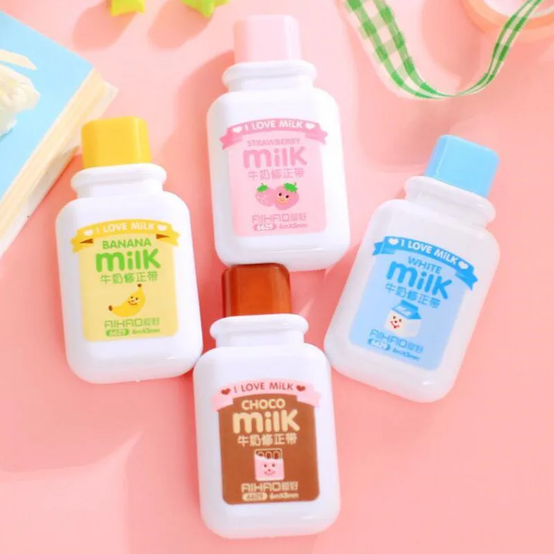 Ellen Brook 1 Piece Cute Kawaii Cartoom Milk Bottle Correction Tape Stationery Office School Supplies