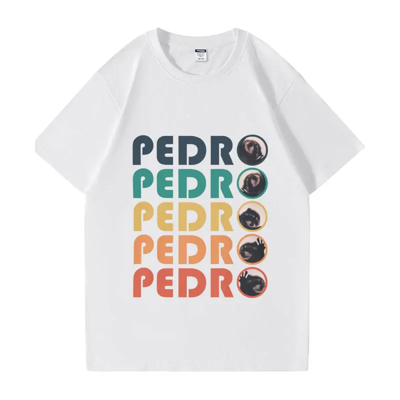 

Pedro Pedro Pedro Retro Colorful T-Shirt Unisex Funny Graphic Print T Shirts Men Women Oversized Cotton Tee Shirt Short Sleeve