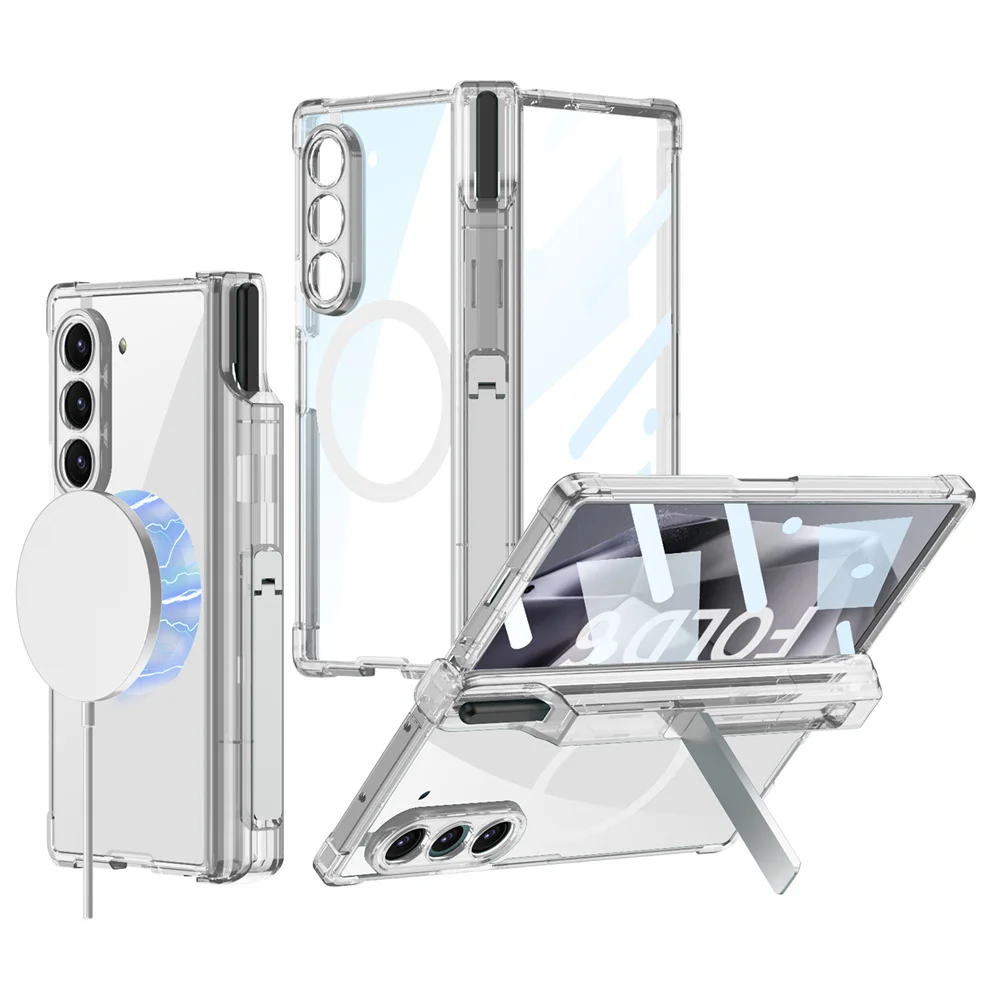 Transparent MagSafe Case with Airbag Hinge Protection and S Pen Holder