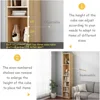 Small Narrow Corner Bookcase -Tall Gap Freestanding Storage Cabinet, 8 Lattices Open Shelves Tower Rack, Cubes Bookshelf 4