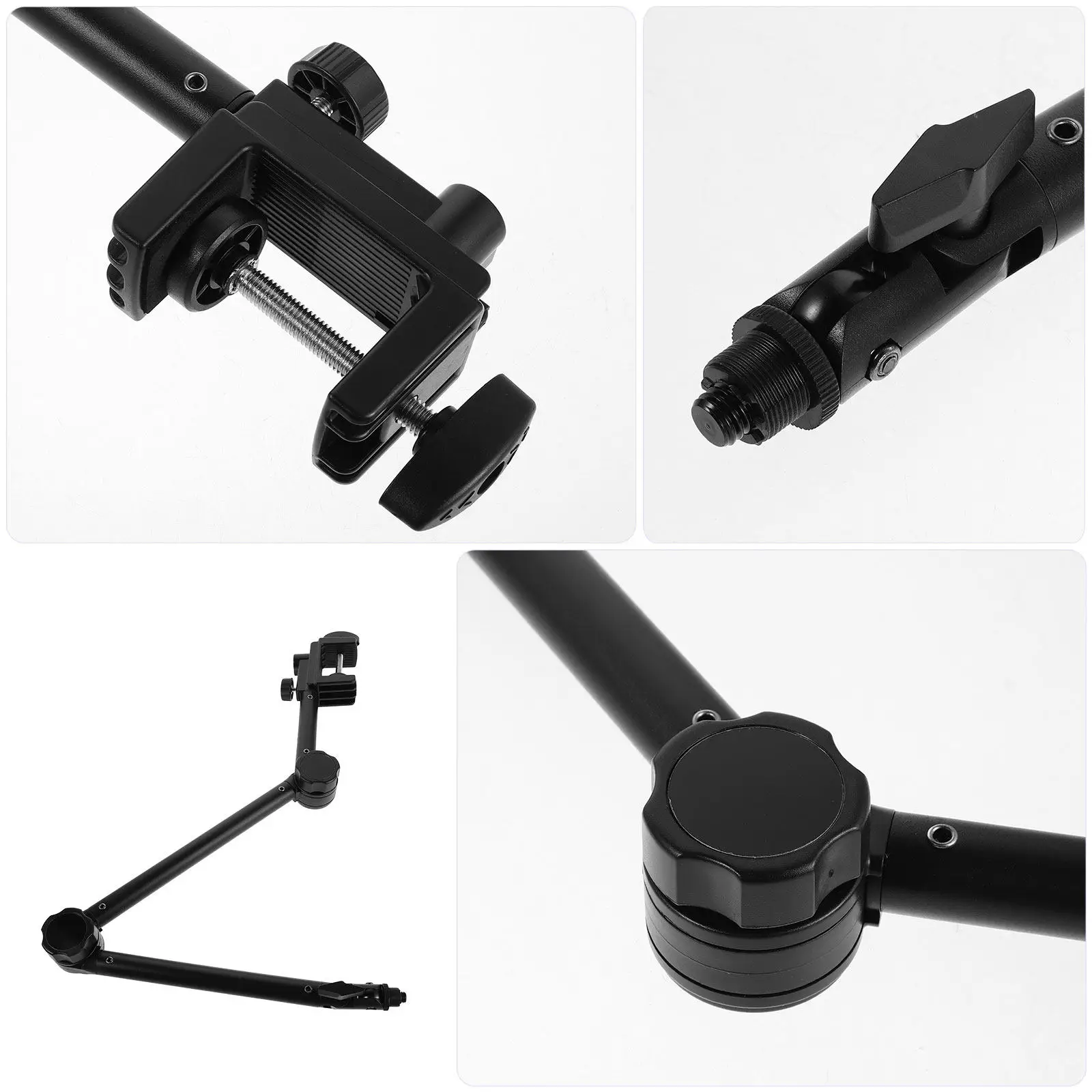 헤비 듀티 마이크 암 스탠드, 360도 회전, 스튜디오 녹음, 팟캐스트 방송, 라이브 스트리밍, 데스크 마운트용