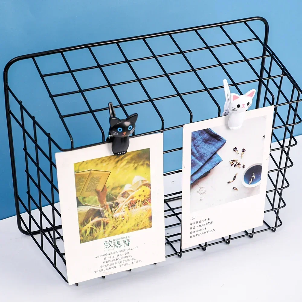 16/2Pcs Cat Shape Food Sealing Bag Clips Plastic Hanging Clothes Sock Clamps Office Desk Clip Photo Message Snack Storage Clamps 4