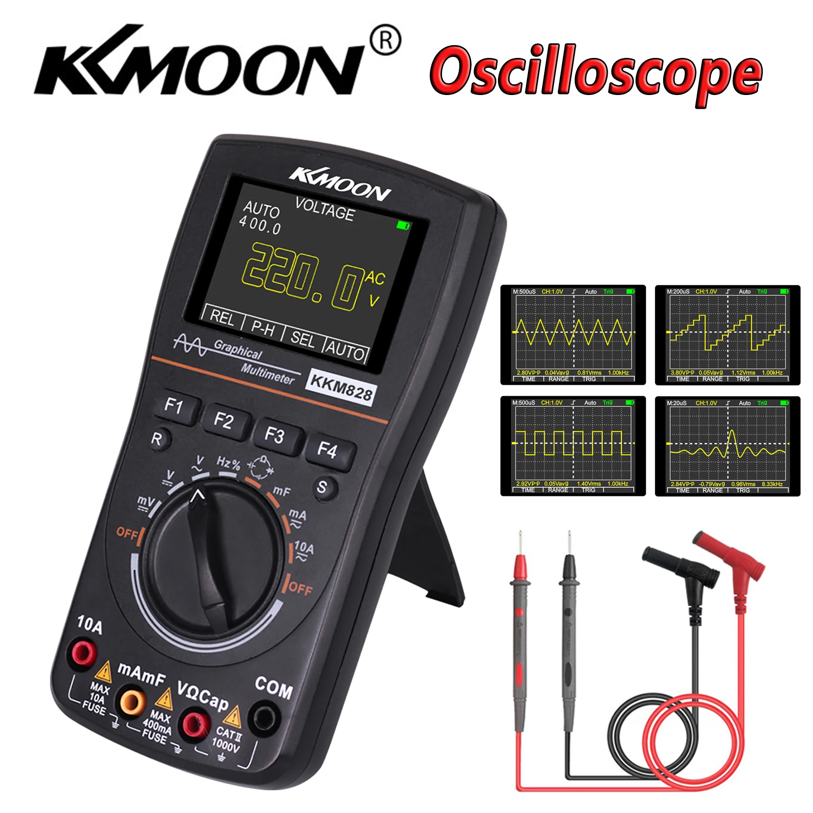 Digital Oscilloscope Color Screen Oscilloscope KKmoon kkm828 High Clarity Intelligent Graphical Digital Oscilloscope Multimeter 2 in 1 with 2.4 Inches Color Screen