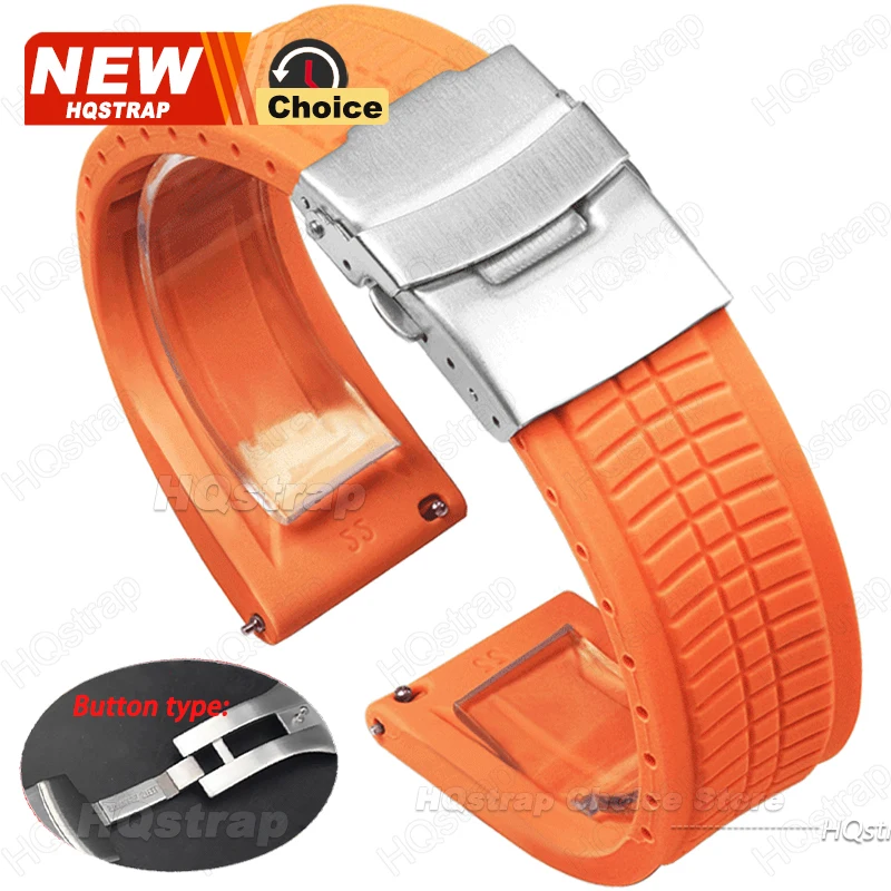 Universal Waterproof Silicone Sport Strap with Solid Buckle