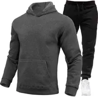 Ensemble de survêtement 2 pièces pour hommes et femmes, sweats à capuche décontractés, optique de document solide, pull et pantalon long, jogging Smile, sports trempés, automne, nouveau 6