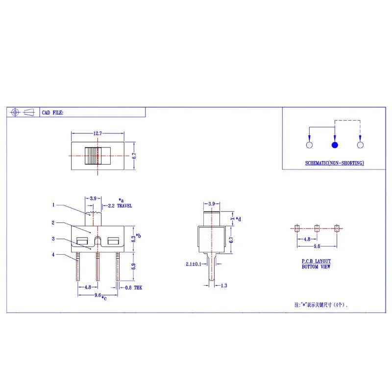 10PCS SS-12D10 high-current toggle switch 4.7 Pin 3A250V two-speed high-current straightener 3-pin switch