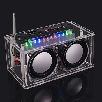 87.5-108MHZ FM Radio Stereo DIY Kit Amplifier Bluetooth Speaker Spectrum Electronic Fabrication PCB Soldering Practice Kit 1