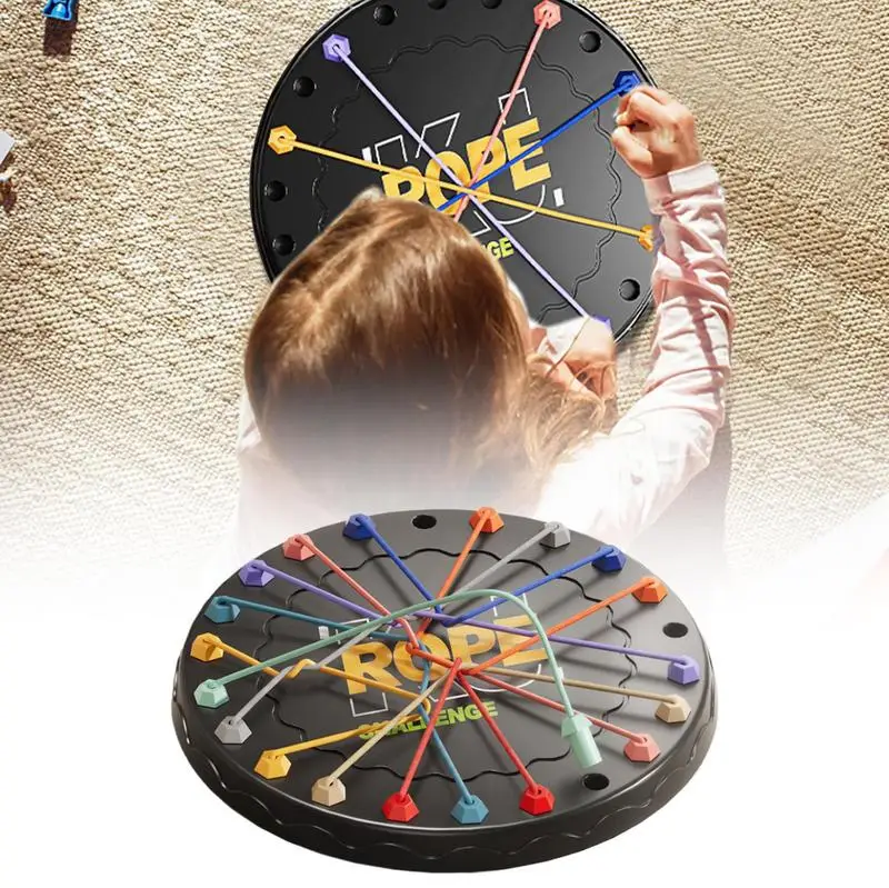 Kid Rope Knots Sensory Social Board Game Logical Thinking Challenge Colore Twisted Connected Line Brain Strategy Fun Table Game