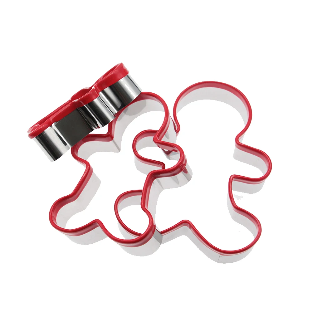 Set(3pcs) Creative Stainless Steel Gingerbread Man Christmas Biscuit Mold Fruit Cutting Mold Kitchen Baking Tool cookie cutter baking mold cookie mould baking decorating tools