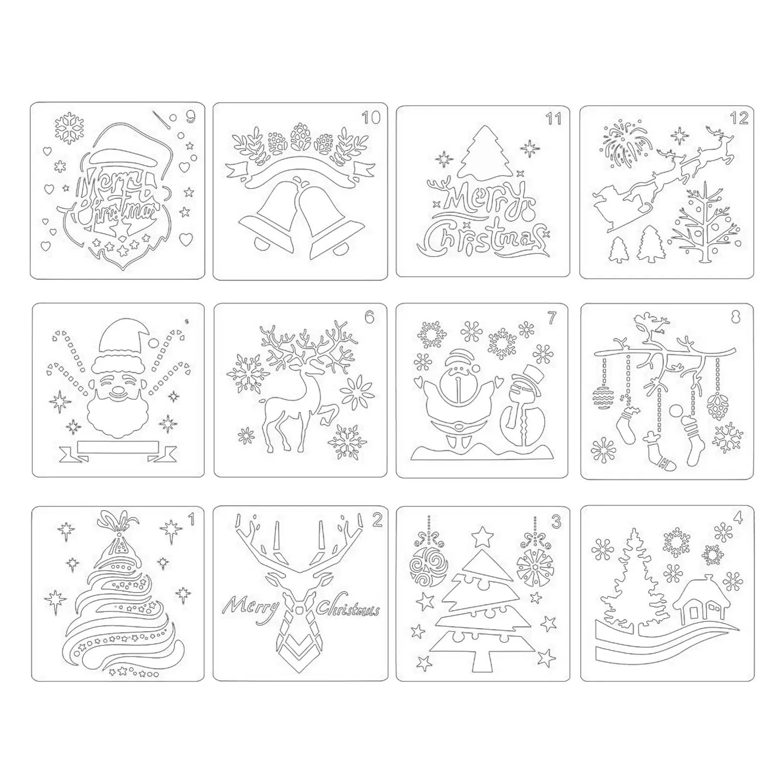 Templates Stencil Crafts Plastic Christmas