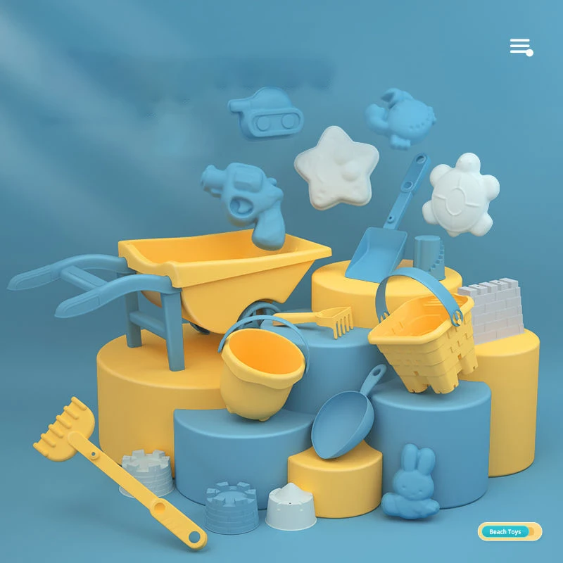 Children Trolley Beach Toys Beach Accessories Sandbox Sand Molds Shovel Barrel Summer Outdoor Playa Beach Sand Play Toy for Kids 2