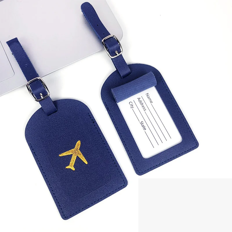 Portable 1PC PU Leather Luggage Tag Suitcase Identifier Baggage Name ID Address Holder Travel Accessories luggage tag