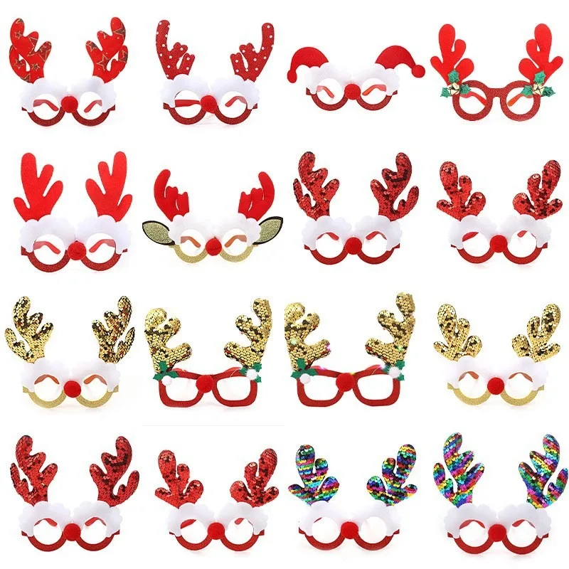 

Новые рождественские украшения, Мультяшные очки, Детские аксессуары для праздника, украшение для очков, фотореквизит, товары для Рождества