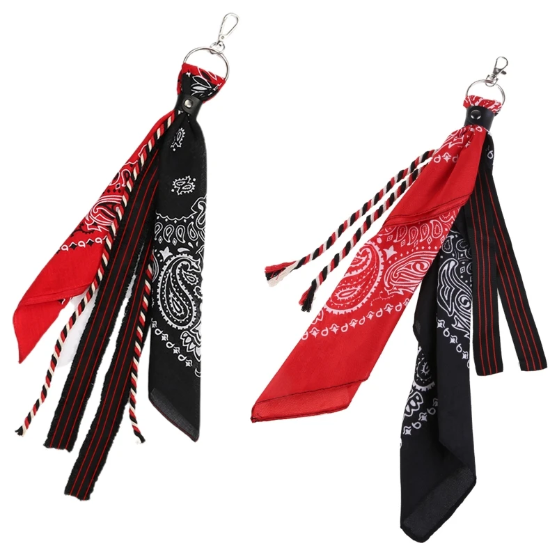 Unisex Hip Hop Paisley Bandana Halstuch Brieftasche Kette Rock Punk Band Biker Kopftuch Metall Keychain Taschen Hosen Schmuck – Detail 33