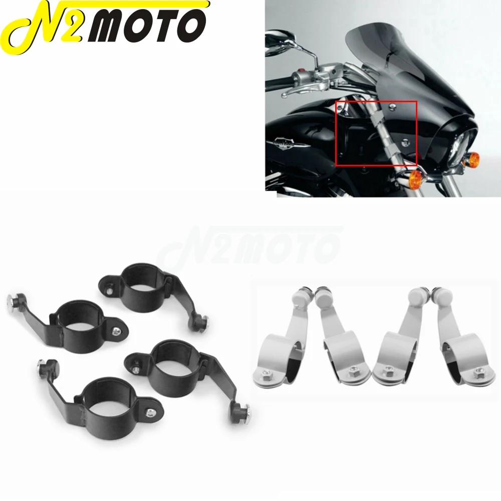 

4pcs For Suzuki Boulevard Windscreen Windshield Mounting Bracket Clamp Kit M109R M109R2 M109RZ Limited Edition M50 M90 2006-2016