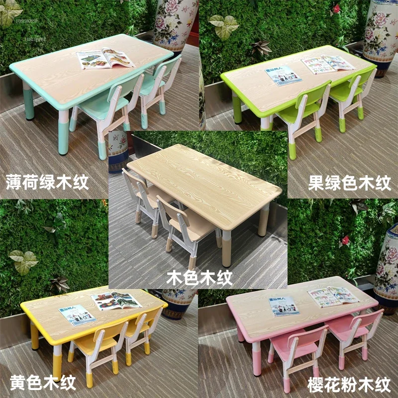 Liftable Children Tables Kindergarten Tables and Chairs Child Reading Small Table Home Room Desks Multi-function Writing Desks Z