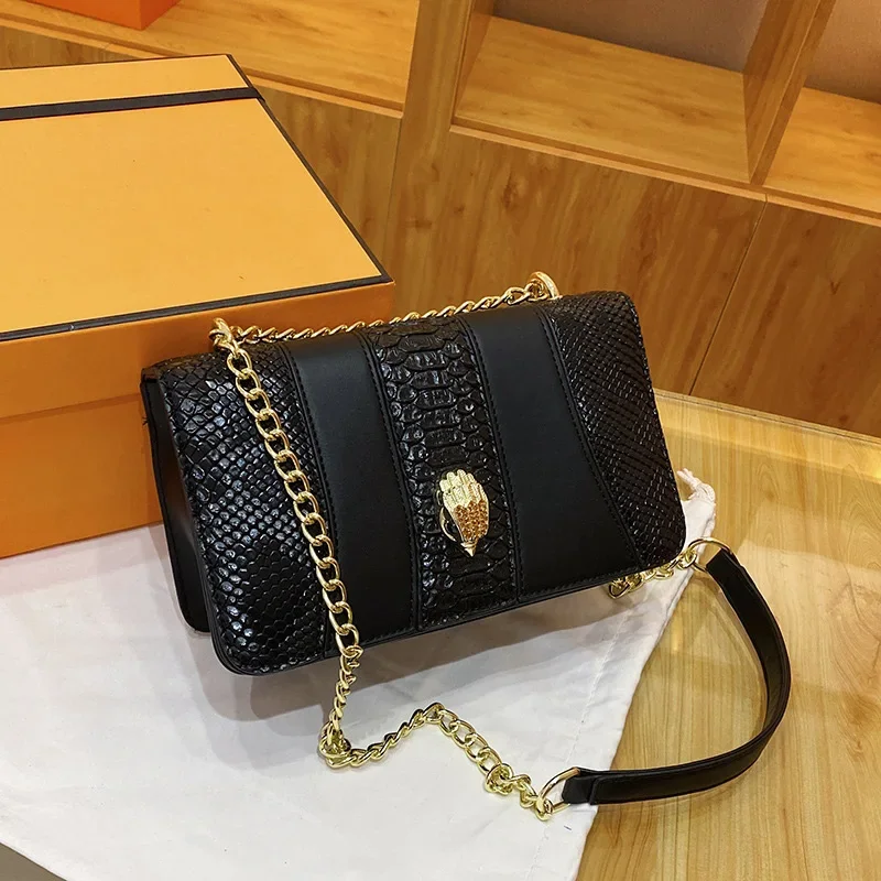 

2023 New Women Eagle Head Snake Pattern Chain Bag Ladies Fashion Luxury Leather Messenger Bag Advanced Banquet Shoulder Bag