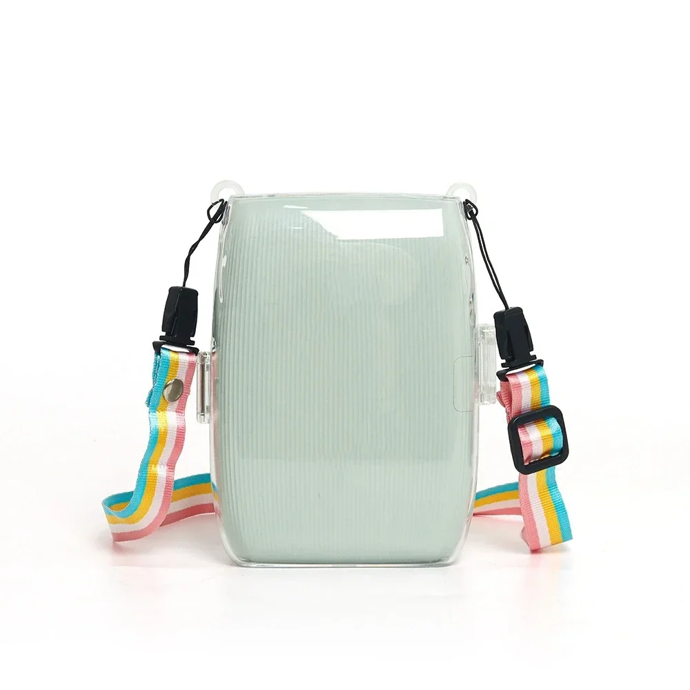 For Fujifilm Instax Mini Link 3 PC Transparent Shell Shockproof Printer Carrying Case Protective Storage Bag with Shoulder Strap
