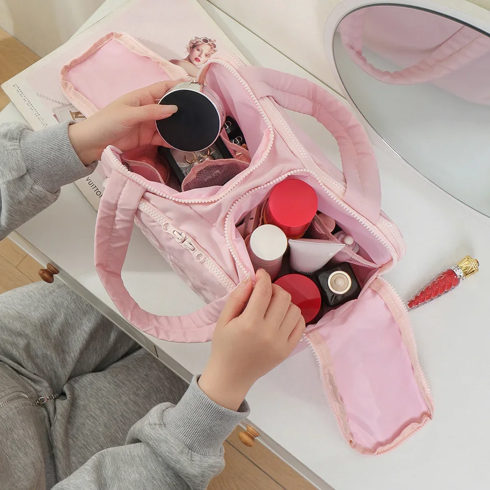 Large Travel Makeup Bag Water Resistant Padded Cosmetic Organiser_voghion.com