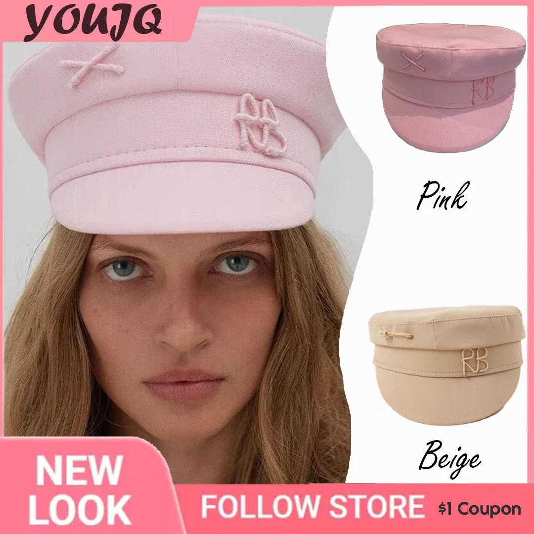 

Luxury Brand Octagonal Hats For Women Ladies Letters Military Cap French Pink Newsboy Hat Monogram-embellished Baker Boy Caps