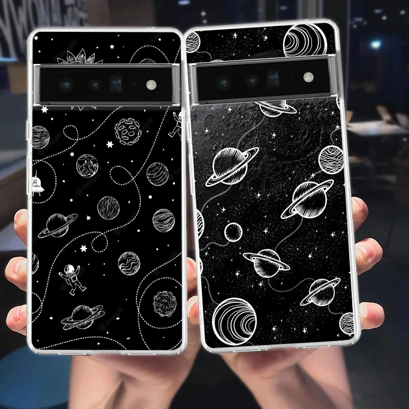 Starry Sky Shockproof Silicone Phone Case - Transparent Protective Cover