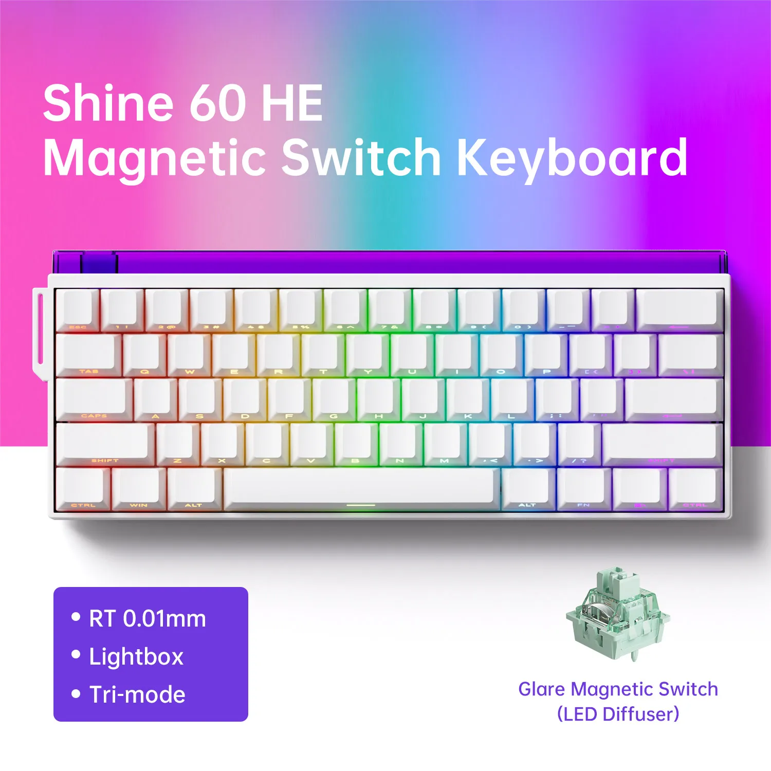 AKKO x Veekos Shine60 HE Magnetic Switch Keyboard 60% Rapid