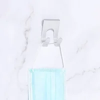 1pc Aluminum Hook Shower Glass Door Hook Towel Rack Hanger Key Organizer Plug Shaver Holder Rack Hooks for Hanging 2