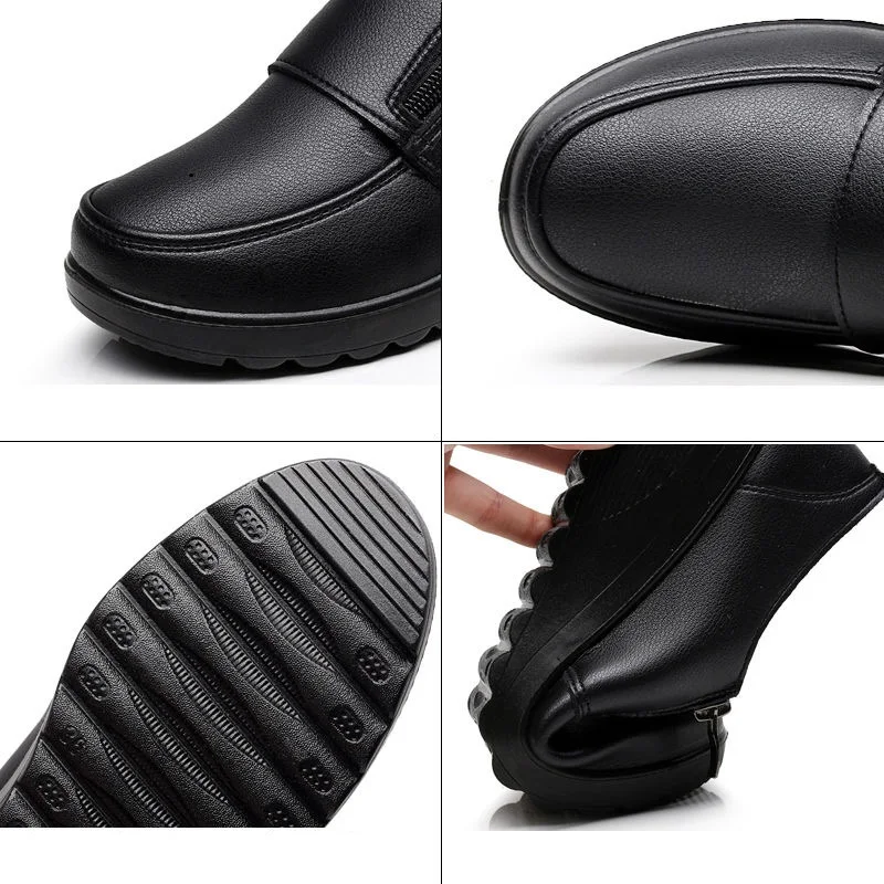 Spring Autumn Women's fashion Pumps shoes woman genuine leather wedge single casual shoes mother high heels