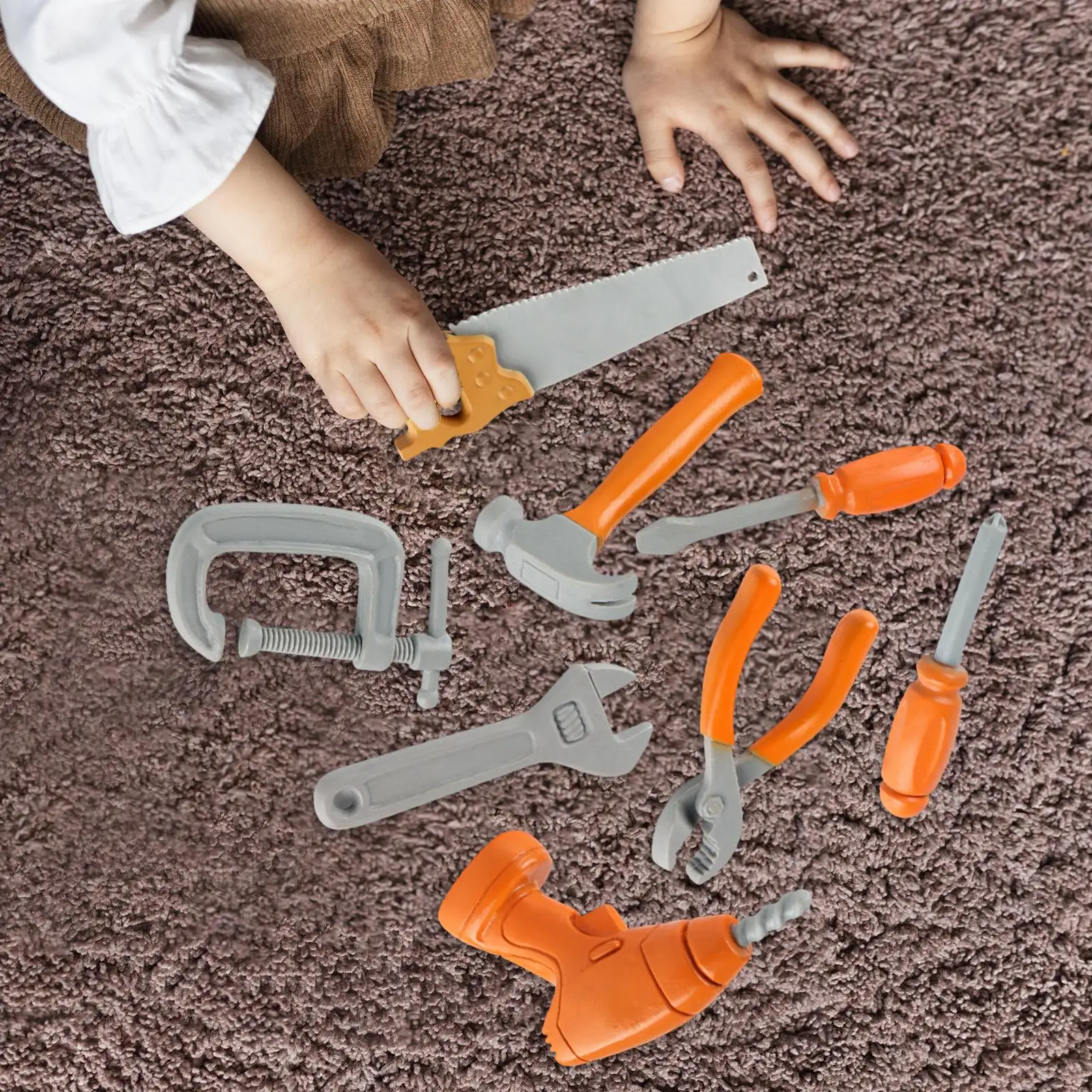 Construction Party Supplies Motor Skills Learning Activities Children's Hand Tool Workshop Toy Tools for Kids Preschool 8 Pieces