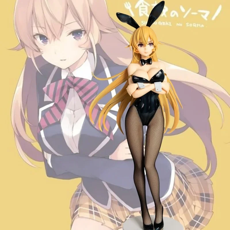 

Food Wars!shokugeki No Soma Nakiri Erina Rabbit Girl Anime Mx High Quality Black Silk Beautiful Girl 1/4 Decoration Toys