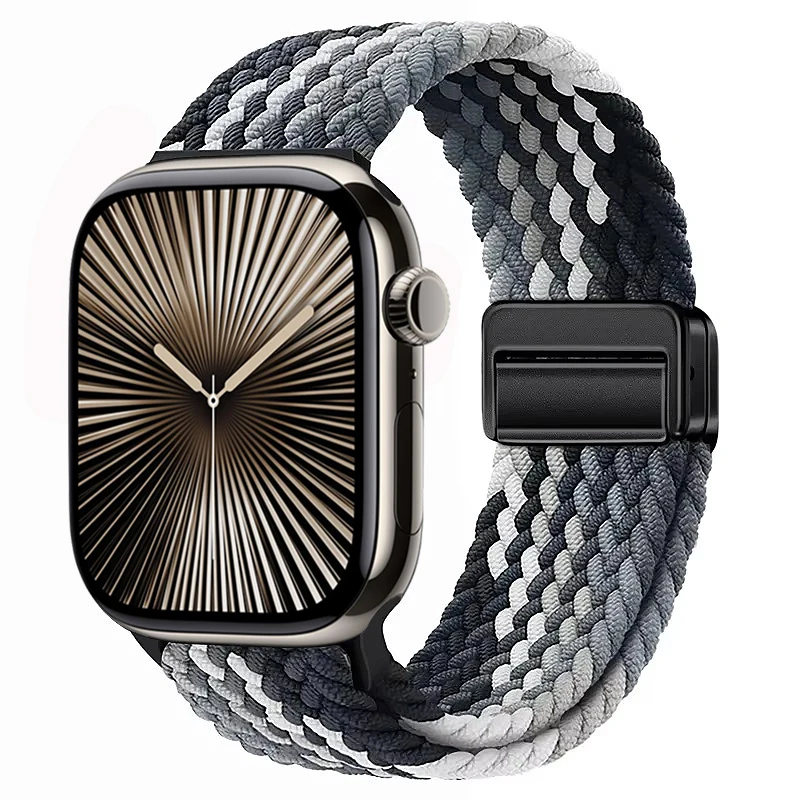 Nylon Braided Magnetic Loop Strap with Metal Accents