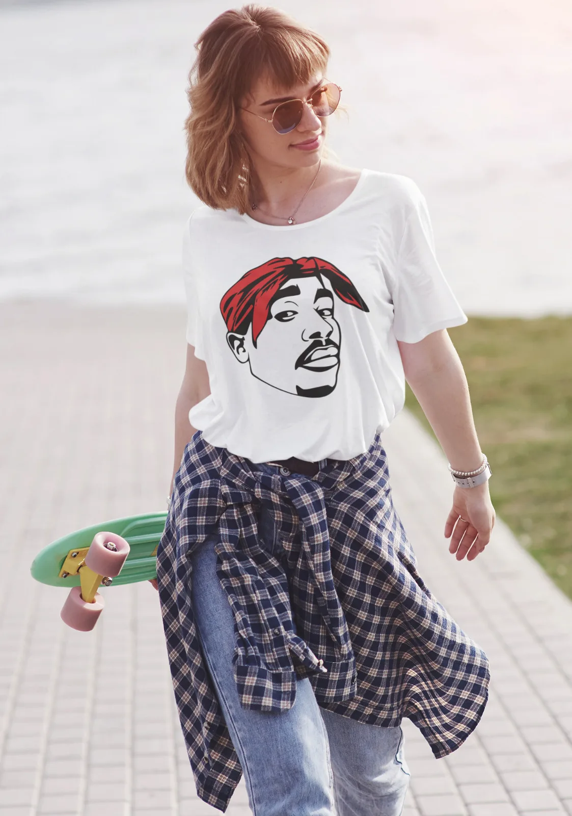 

Women's Oversize 2pac Hip Hop Black Tupac Shakur Shirt RIP Music Two Pac T-Shirt-