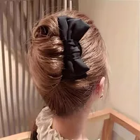 1pc Fashion Women's Bow U-shaped Hair Clip Suitable for Girl Daily Wear Accessory Elegant Black Boutique Hairpin Hair Accessory 3