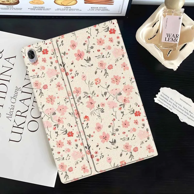 Cartoon Pink Flower Pattern Tablet Case