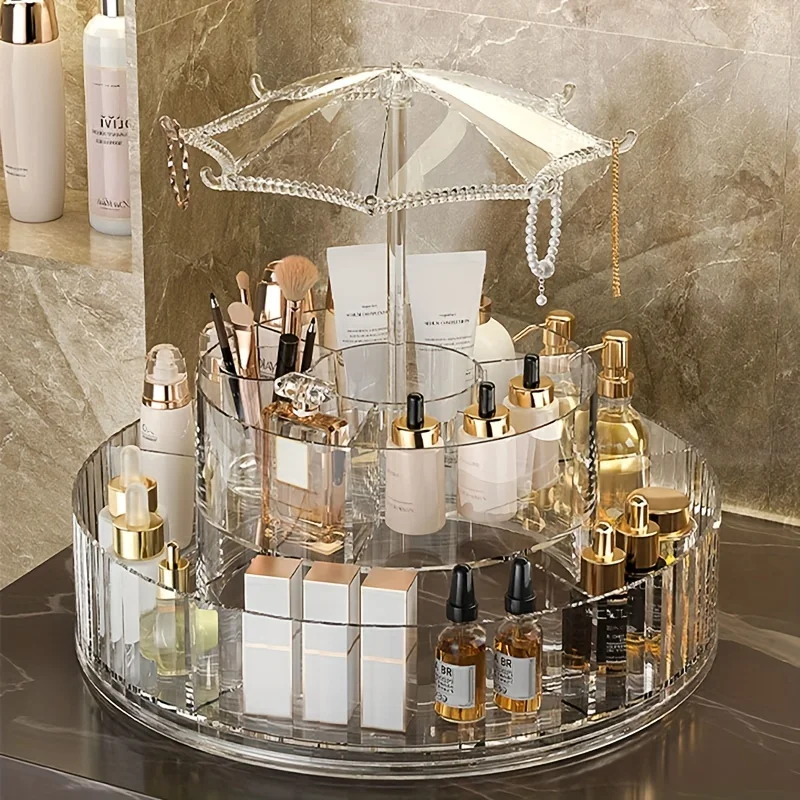

Organize Your Makeup in Style with This 360° Rotating Cosmetic Storage Box Jewelry Organizer Home Organization and Storage