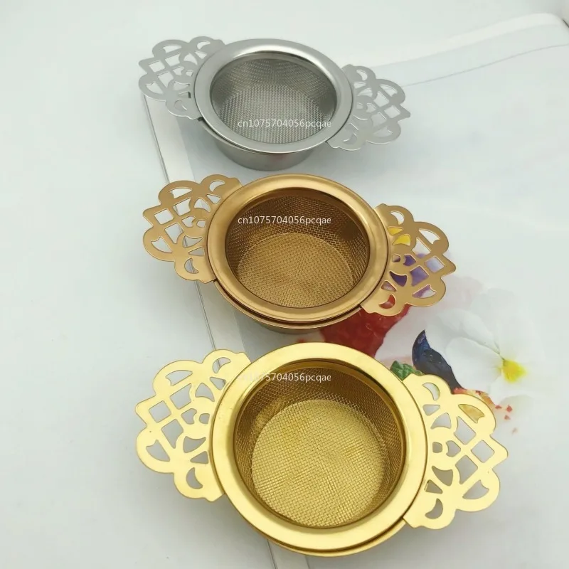 New Stainless Steel Tea Strainer with Drip Bowl Easy Clean Loose Leaf Traditional Hanging Herbal Home Kitchen Accessories