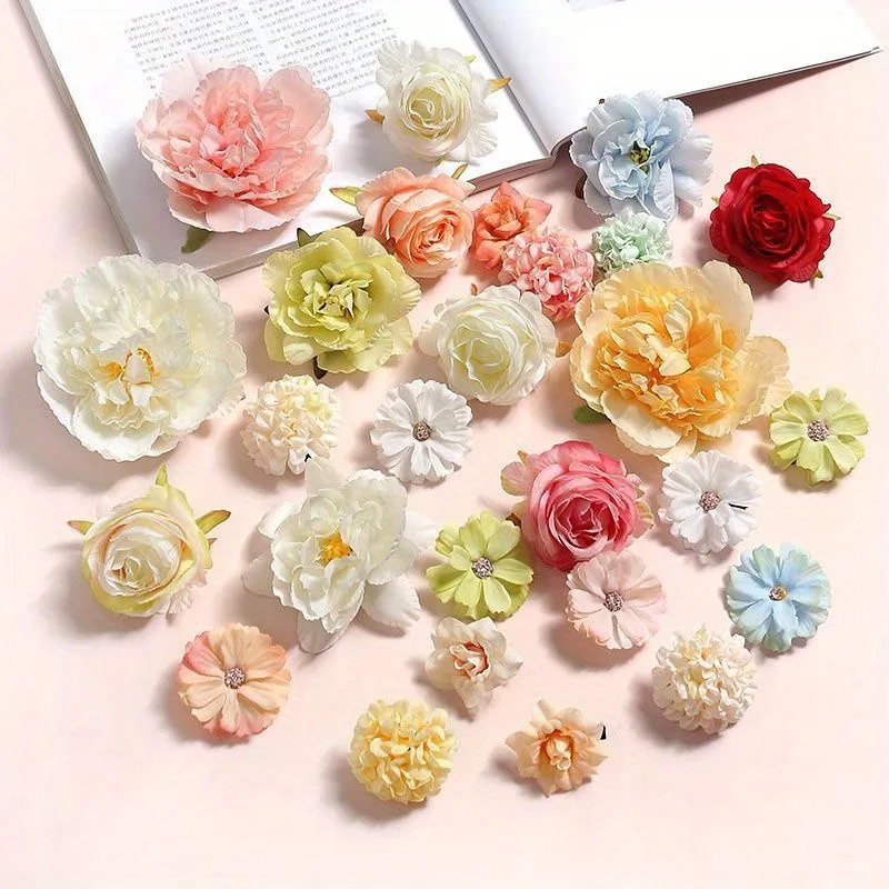 Elegant Mixed Rose Artificial Flower Heads