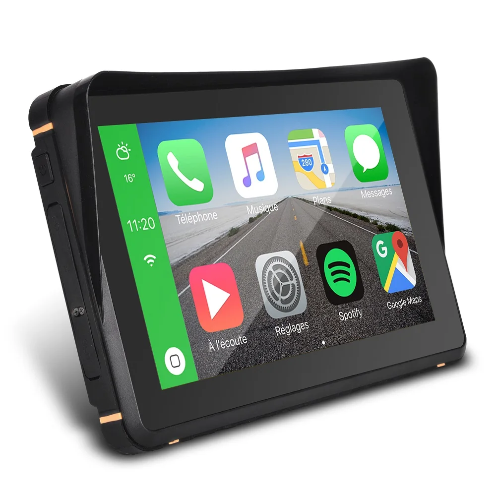 7 inch Motorcycle GPS Navigation Wireless CarPlay Android Auto Monitor IPX6 Waterproof
