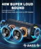 Ortizan X8 Pro Bluetooth Speaker Portable with 40W Stereo Sound,Rich Bass,IPX7 Waterproof, 30H Playtime, Mixed Color Lights,3 EQ 2