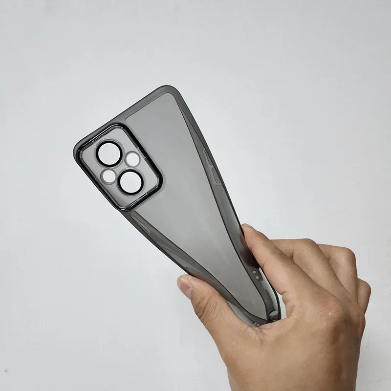 Luxurious Clear Silicone Phone Case with Acrylic Lens Film Back Cover