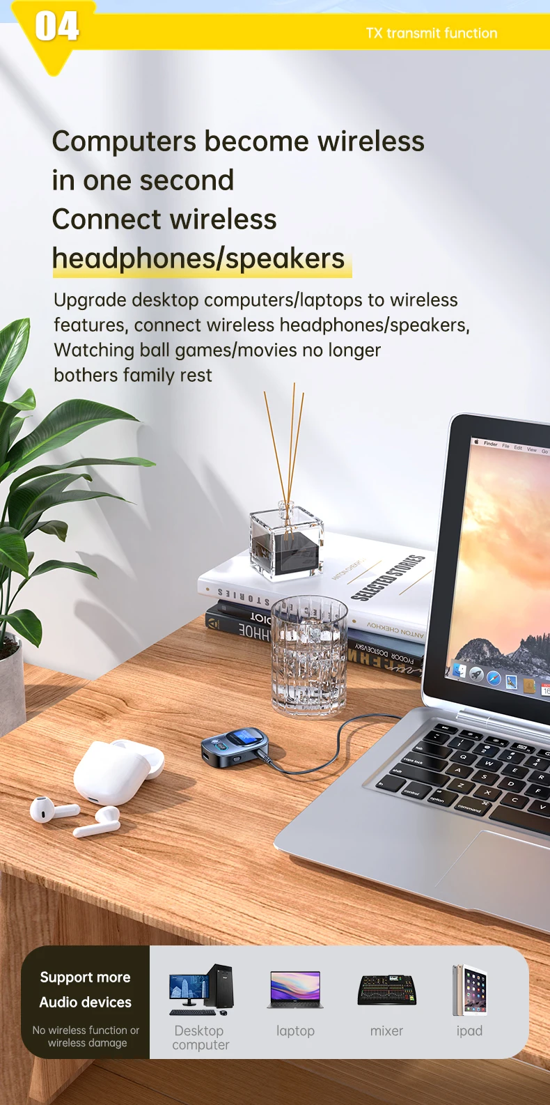 Bluetooth 5.3 Receiver for Car with led Display Aux Bluetooth Car Adapter Wirele