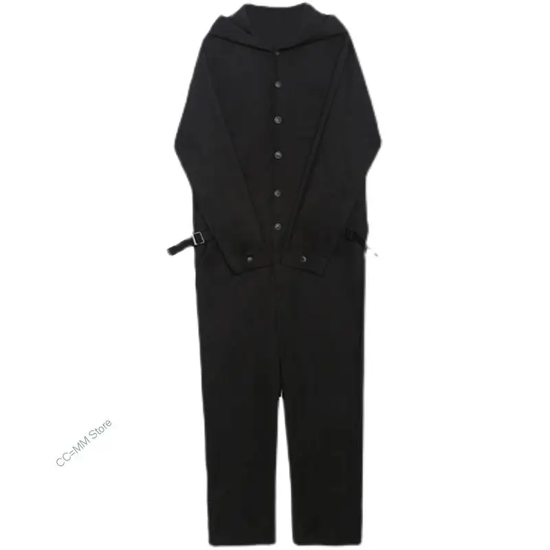 2022 New Men's Jumpsuit Spring And Autumn New Urban Youth College Style Fashion Popular Leisure Loose Large Size Hooded Pants