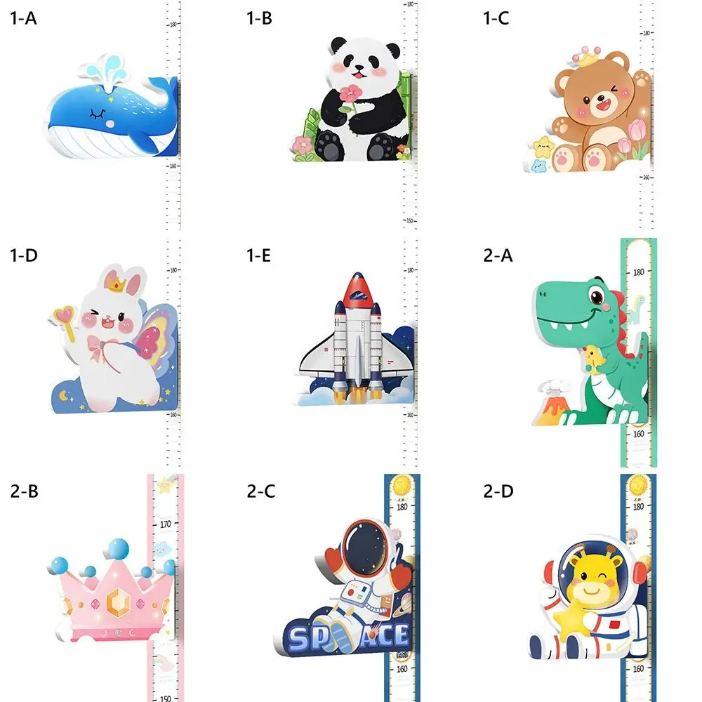 Colorful 3D Cartoon Animal Children's Height Growth Chart - Removable Wall Art Ruler