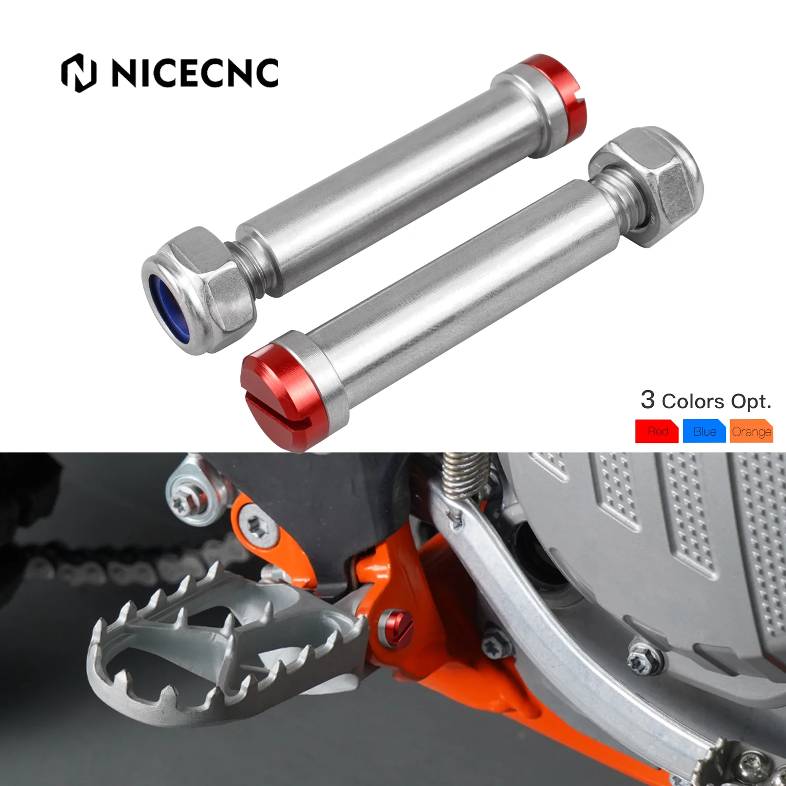 NiceCNC 2PCS Motorcycle Foot Peg Footrests Pins For Beta RR Enduro 125