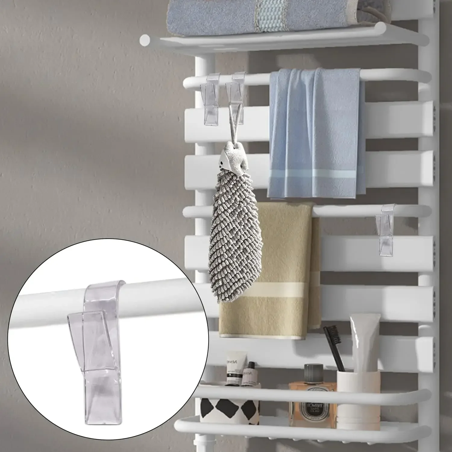 욕실 주방용 라디에이터 브래킷 후크, 목욕 후크, 거치대 플라스틱 가열 수건 레일 후크, 라디에이터 행어 수건 랙 후크, 4 개