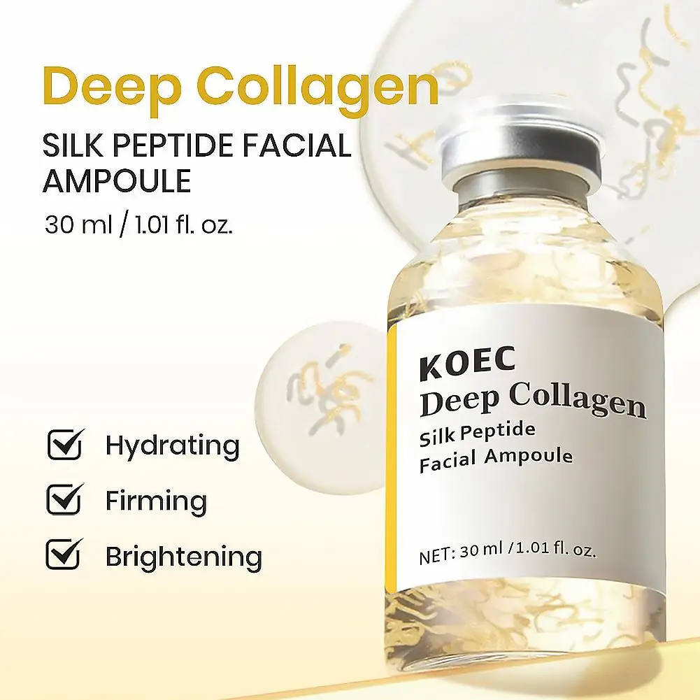 30ml Deep Collagen Silk Peptide Ampoule PDRN Firming Face Serum,Hydrating K-Beauty Essence for Elastic Glowing Skin Care 30/50ml - immagine 2